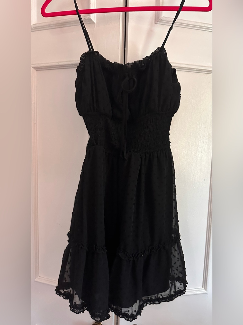 mi ami Black Ruffled Neckline Top